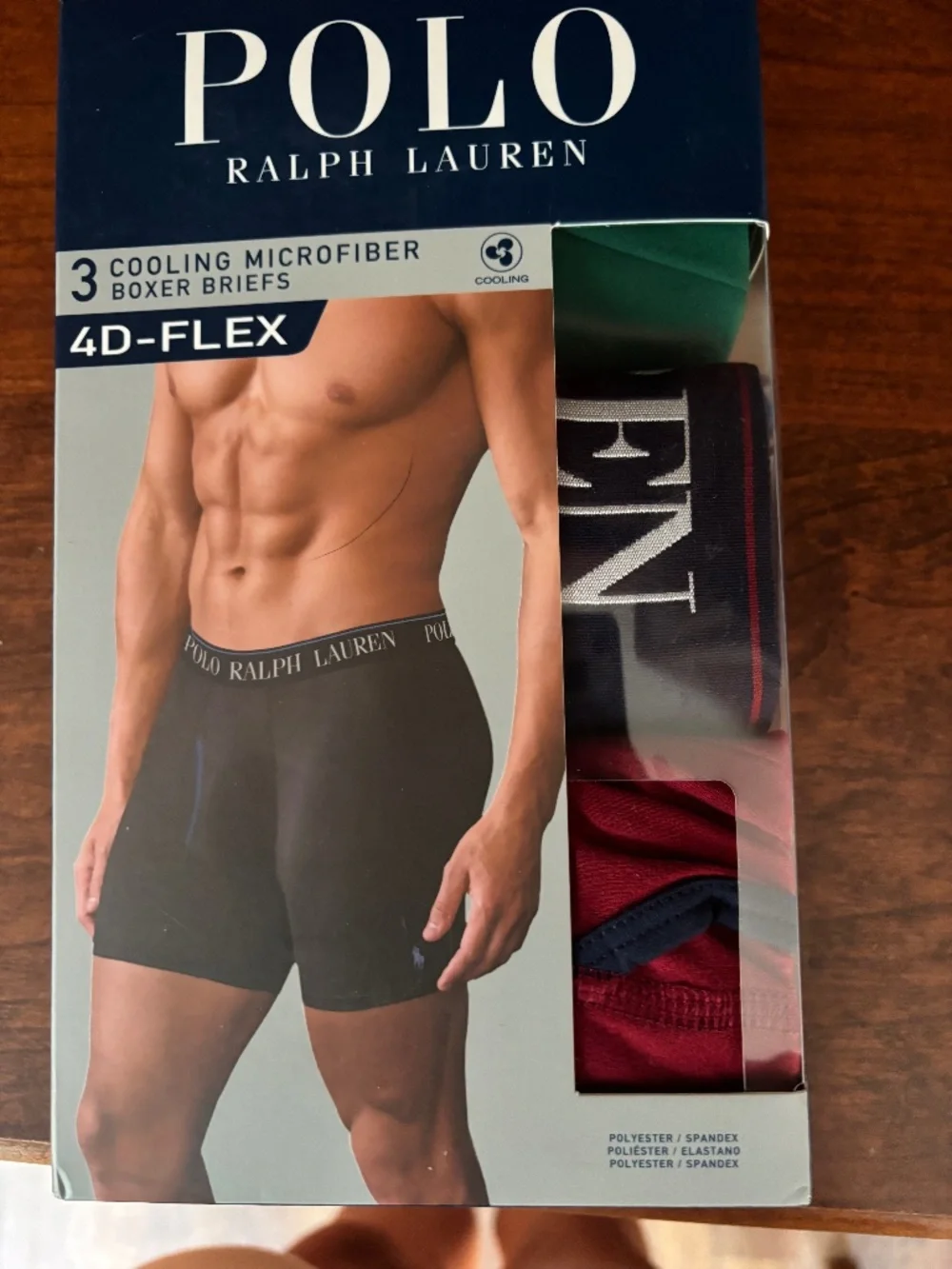 NEW MENS POLO RALPH LAUREN 4D-FLEX COOLING MICROFIBER BOXER BRIEFS MEDIUM